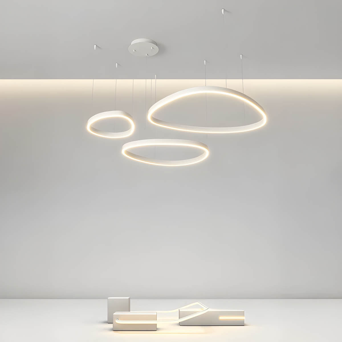 Overlapping Oval Rings LED Pendant & Chandelier NADINE