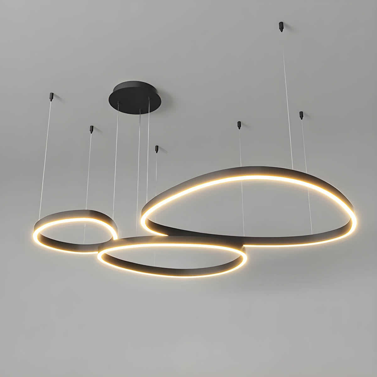 Overlapping Oval Rings LED Pendant & Chandelier NADINE