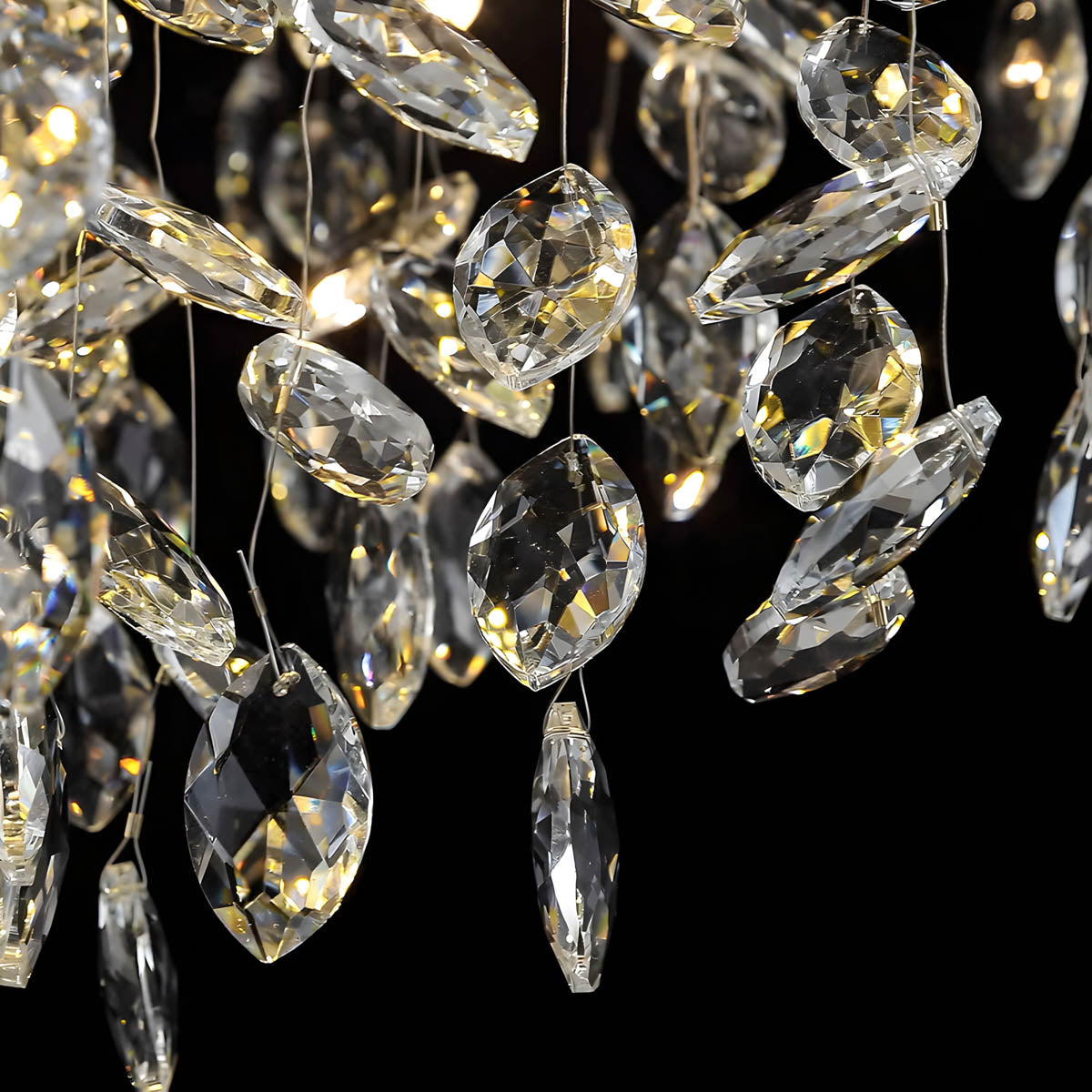 Branch aluminium & crystal pendant light LED G9