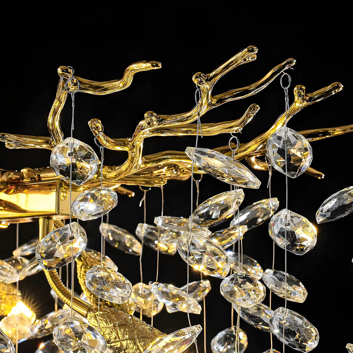 Branch aluminium & crystal pendant light LED G9