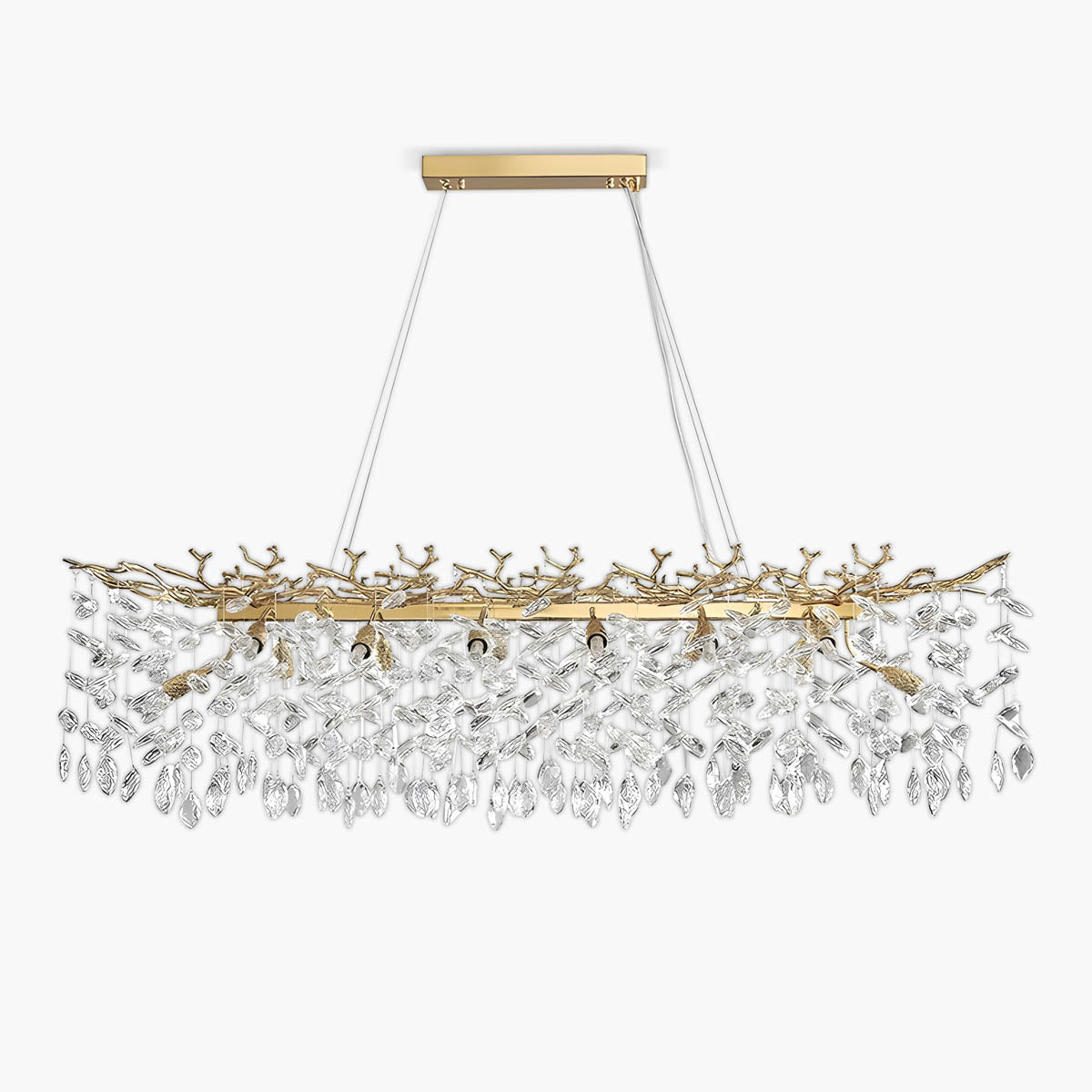 Branch aluminium & crystal pendant light LED G9