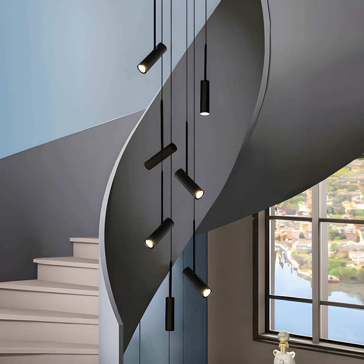 Natalia Adjustable Aluminium & Acrylic Pendant Light with GU10 LED (Multiple-Heads)