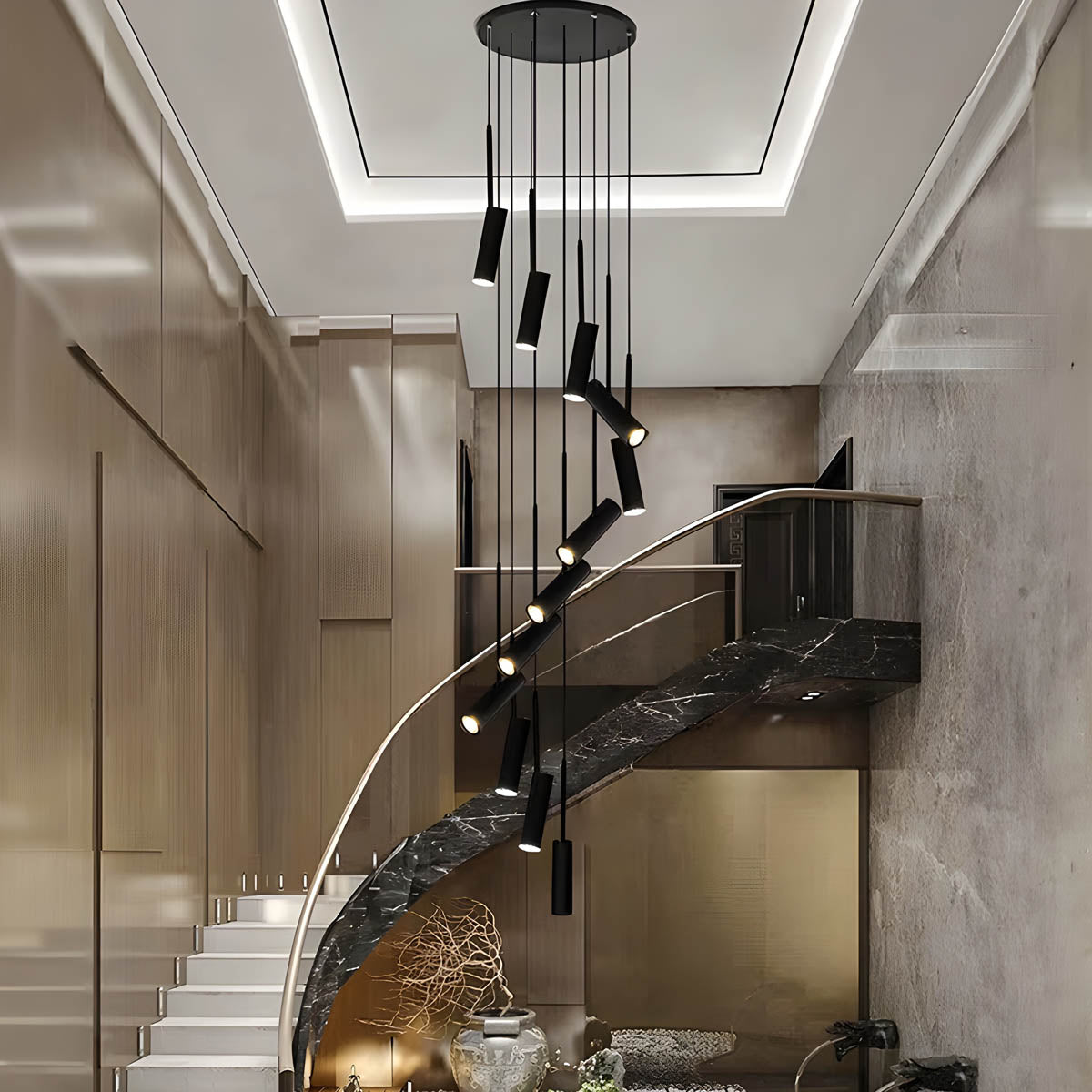 Natalia Adjustable Aluminium & Acrylic Pendant Light with GU10 LED (Multiple-Heads)