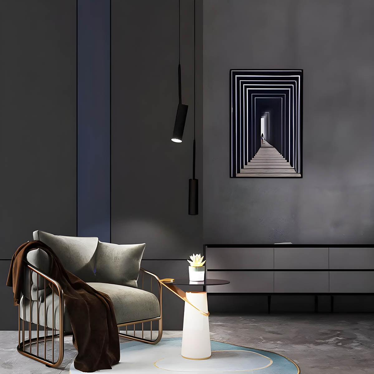 Natalia Adjustable Aluminium & Acrylic Pendant Light with GU10 LED (Multiple-Heads)