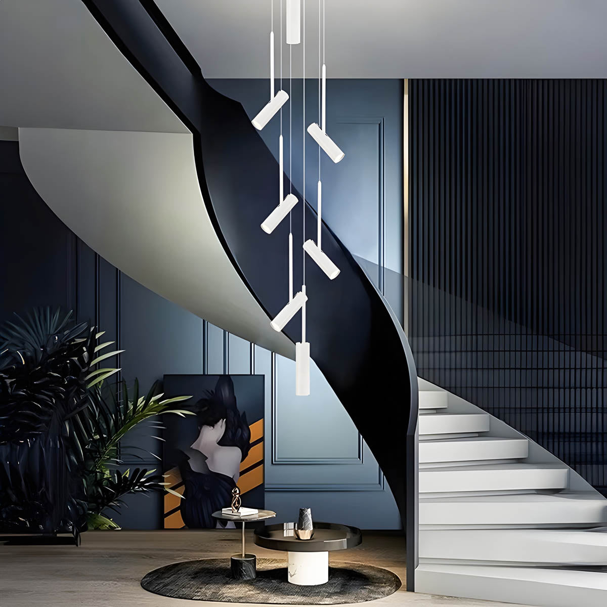 Natalia Adjustable Aluminium & Acrylic Pendant Light with GU10 LED (Multiple-Heads)