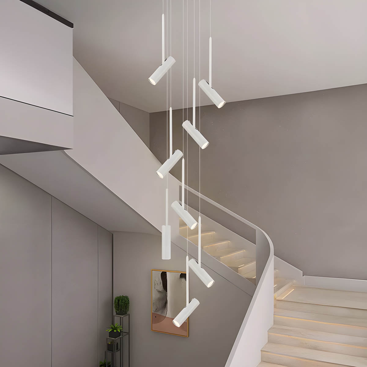 Natalia Adjustable Aluminium & Acrylic Pendant Light with GU10 LED (Multiple-Heads)