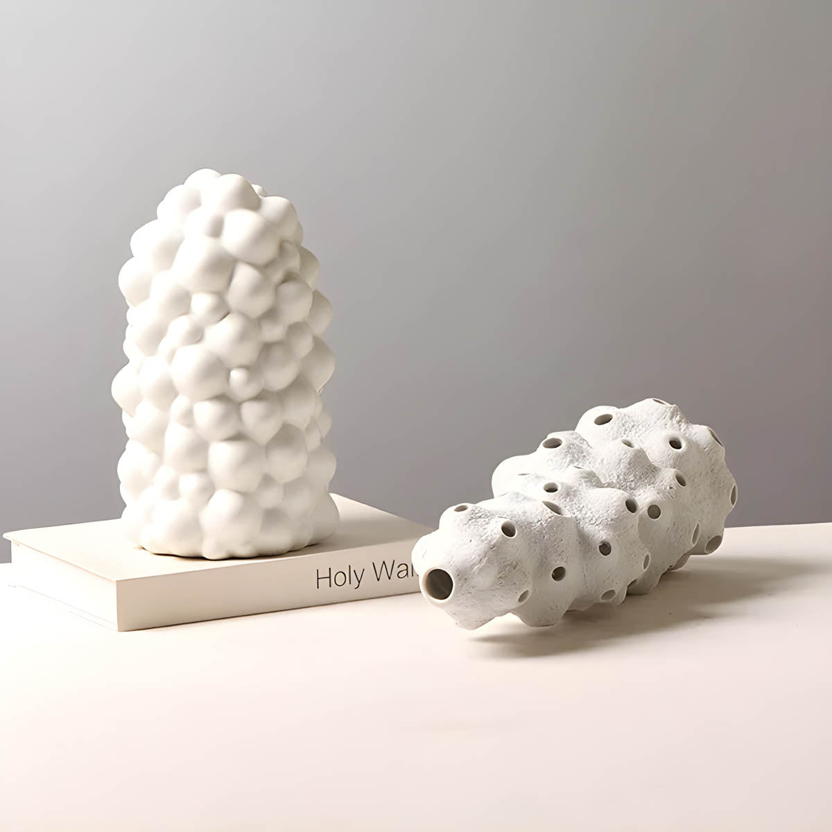 Ceramic Porcelain Sculptural Vase with Organic Perforations