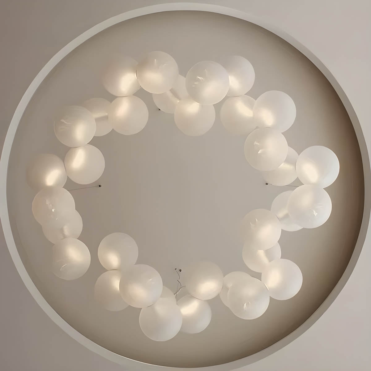 Cloud-tuft LED pendant chandelier, alloy & acrylic