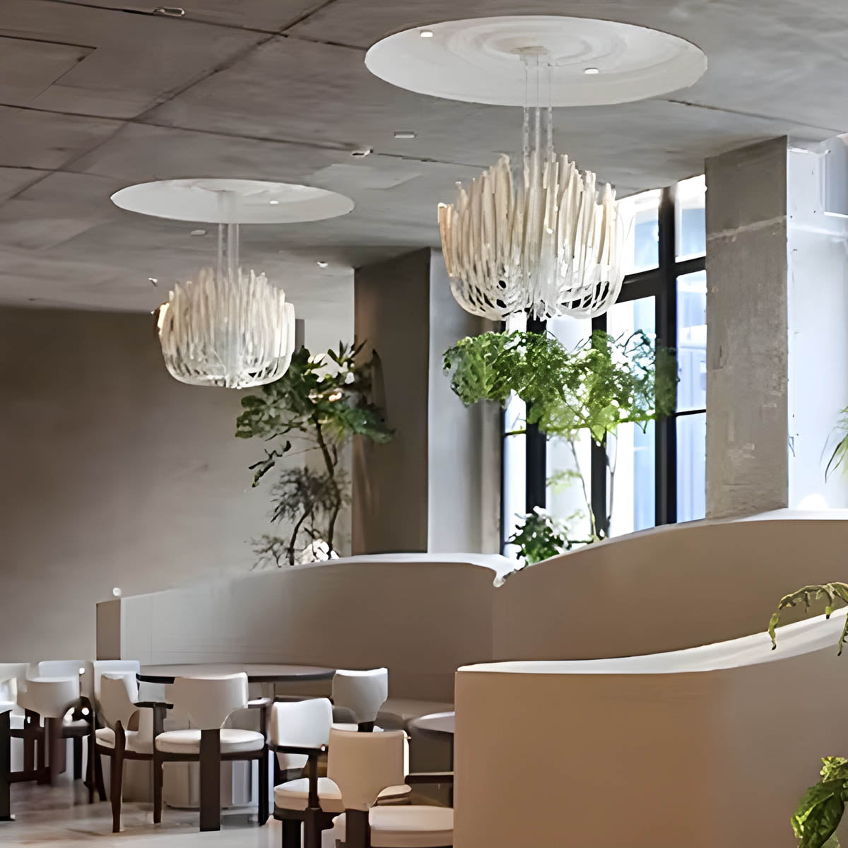 Iron and wood chandelier – modern candle design