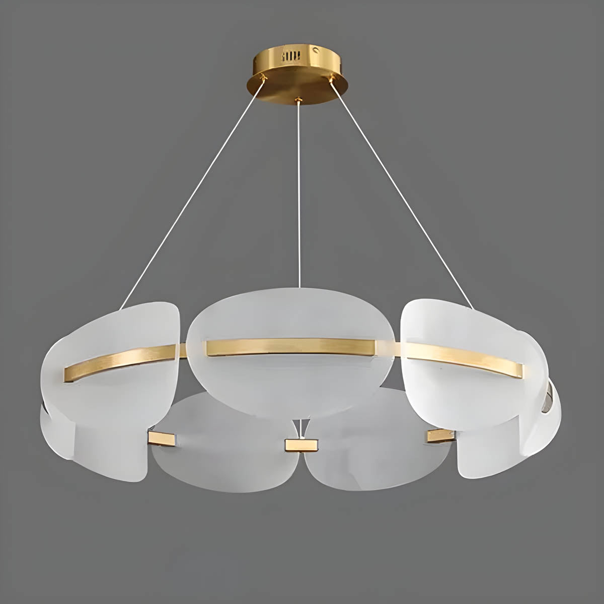 Multi-head Pendant Ceiling Light in Frosted Acrylic & Iron