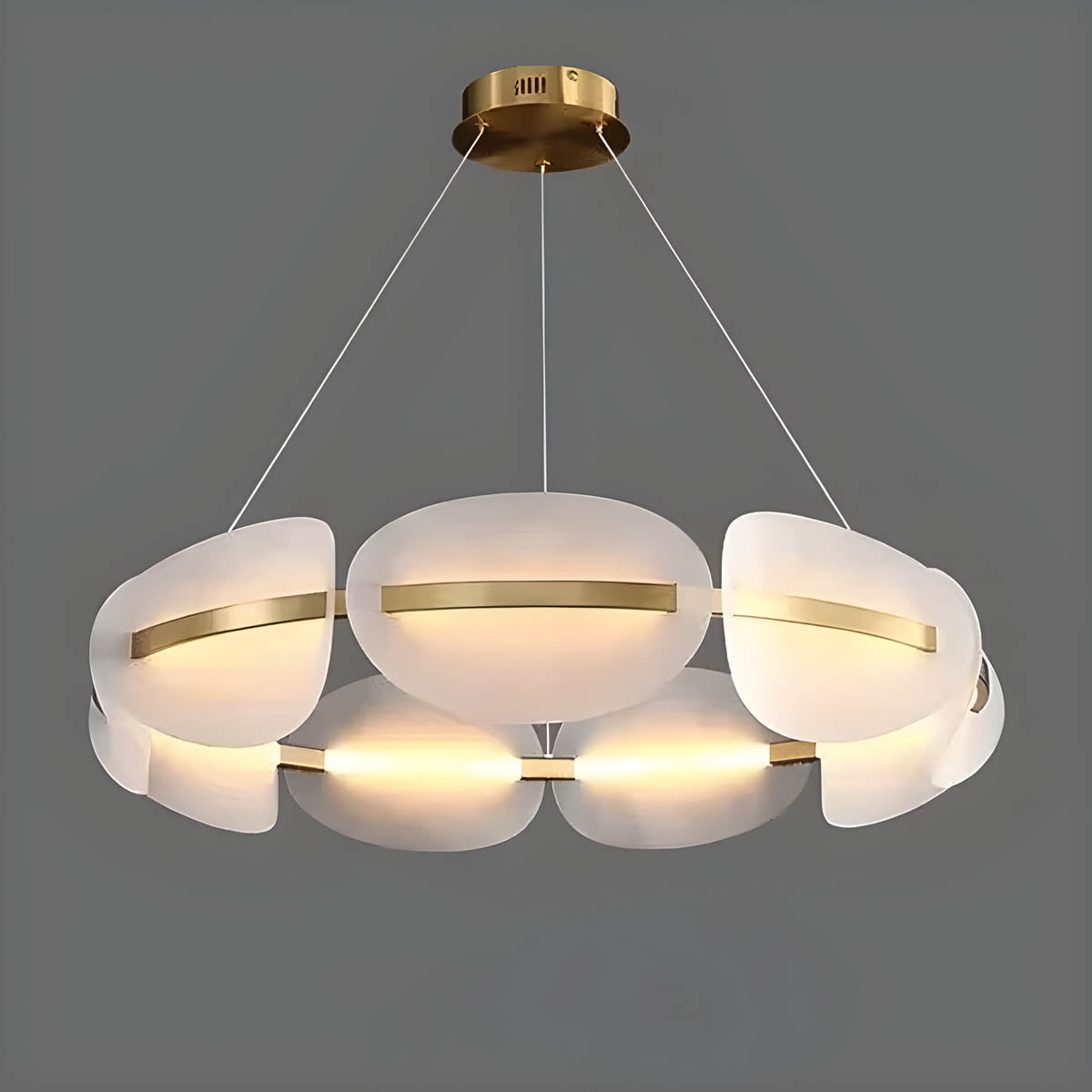 Multi-head Pendant Ceiling Light in Frosted Acrylic & Iron