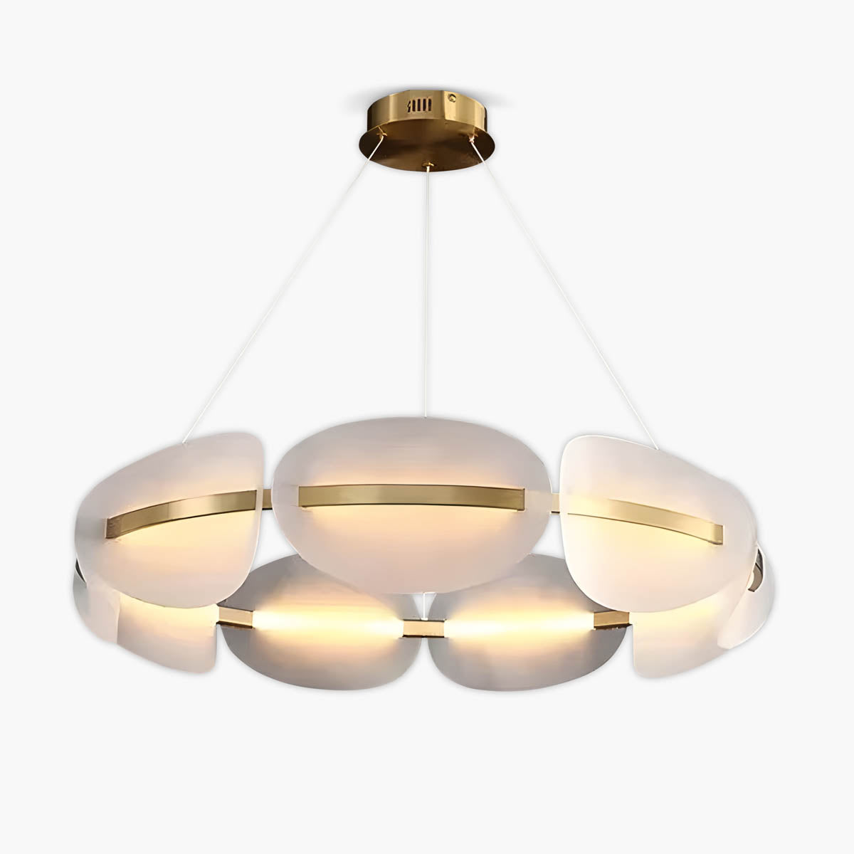 Multi-head Pendant Ceiling Light in Frosted Acrylic & Iron