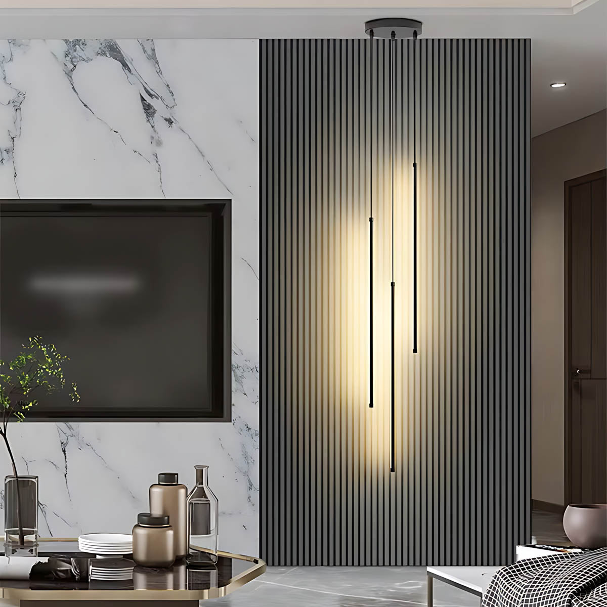 Minimal aluminium & PVC pendant light