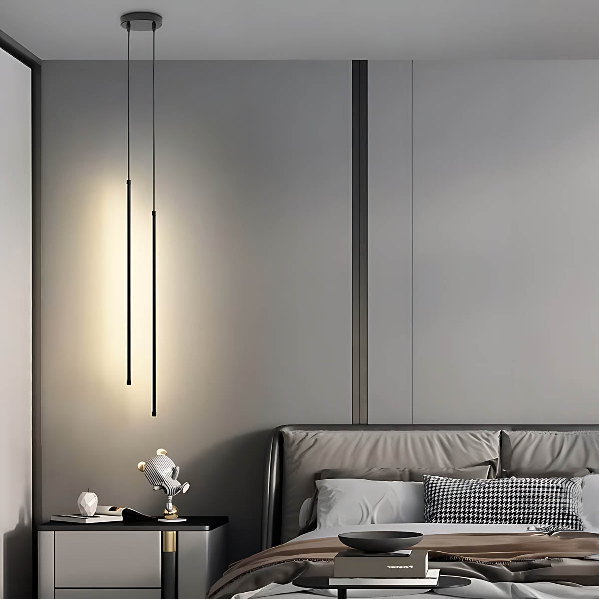 Minimal aluminium & PVC pendant light