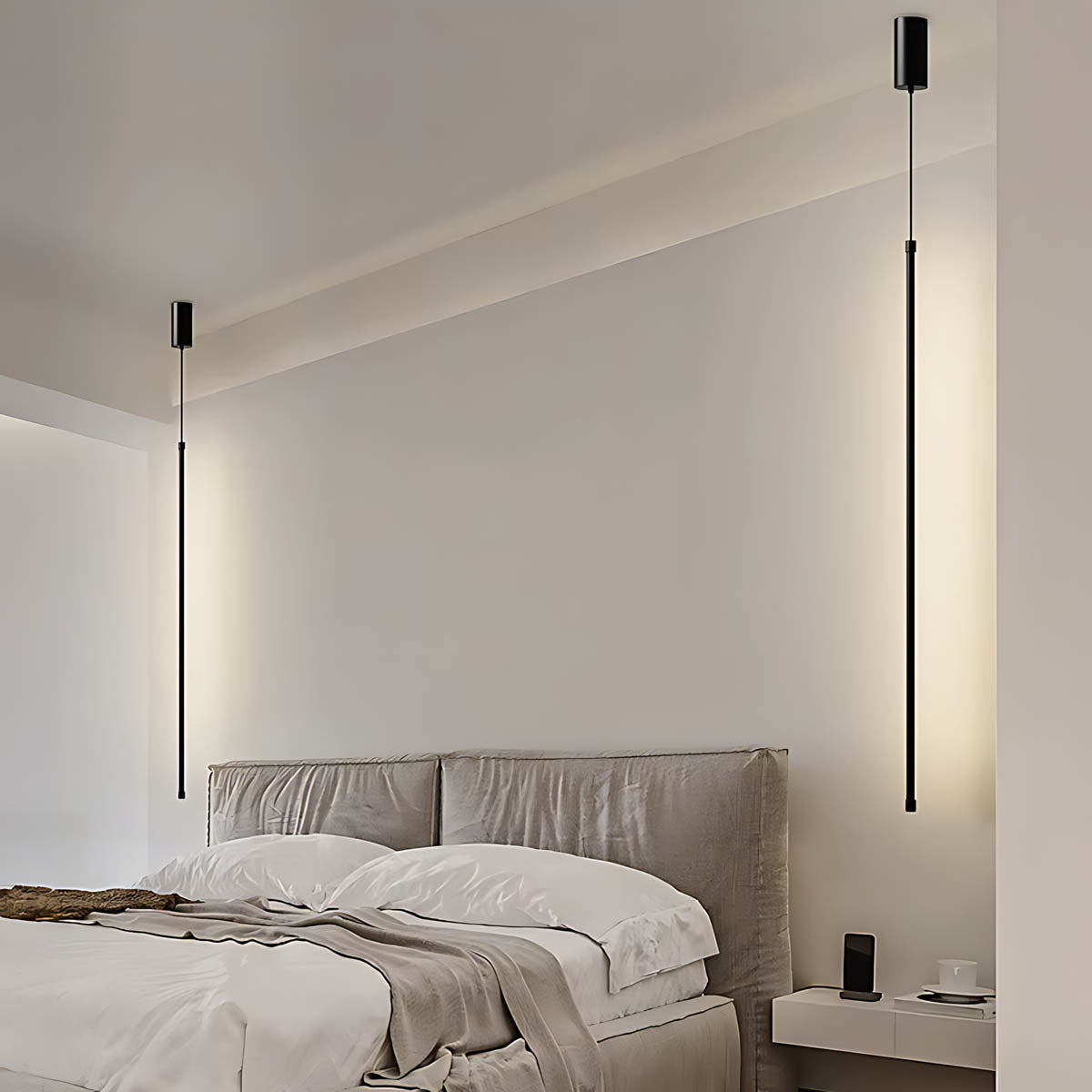 Minimal aluminium & PVC pendant light