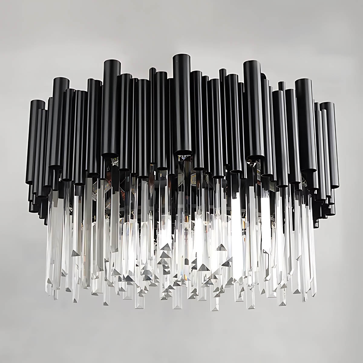 Iron & Crystal LED Surface-Mount Chandelier NOIRINE