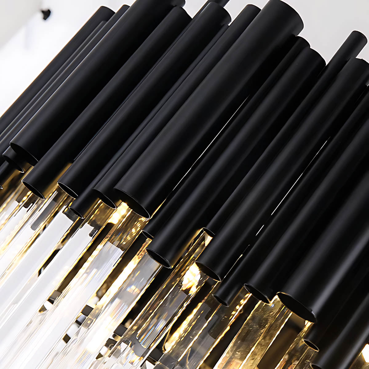 Iron & Crystal LED Surface-Mount Chandelier NOIRINE