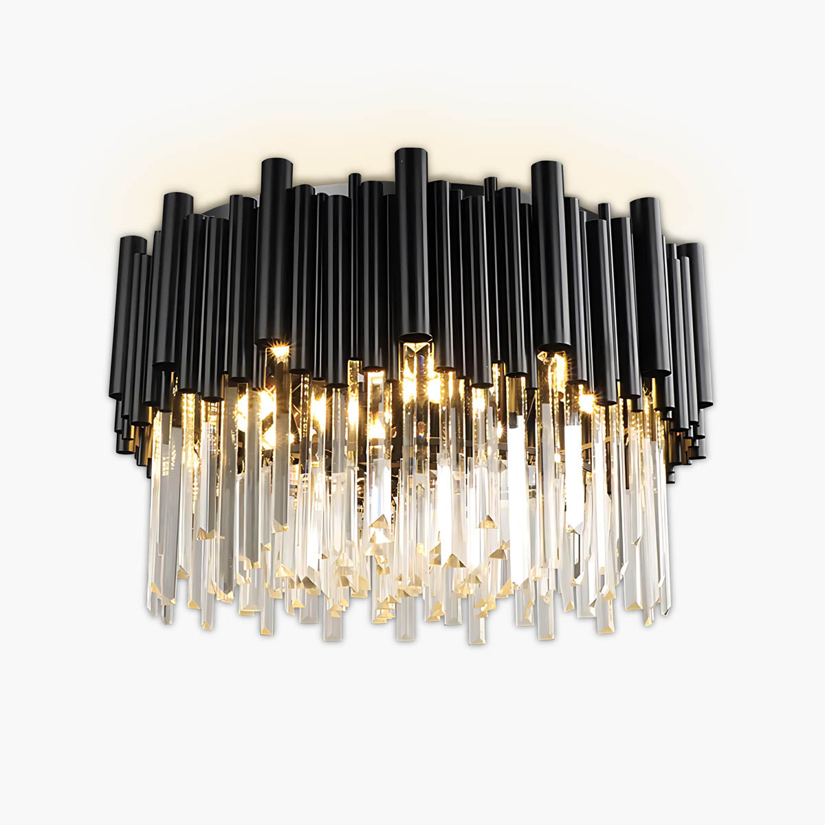 Iron & Crystal LED Surface-Mount Chandelier NOIRINE