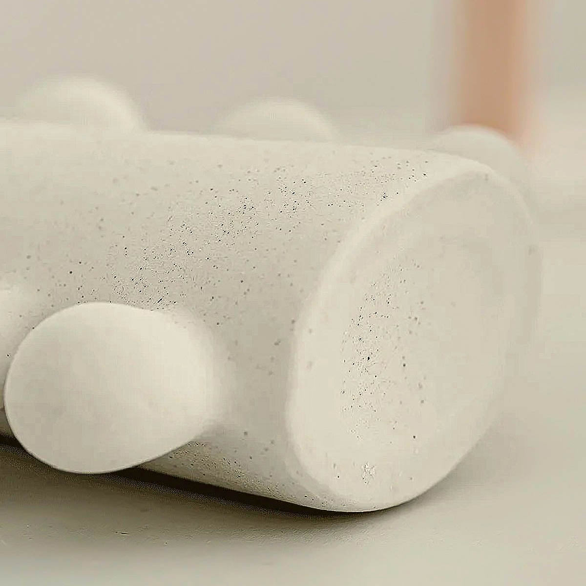 Sculptural Speckled White Ceramic & Porcelain Vase — Organic Accent Design