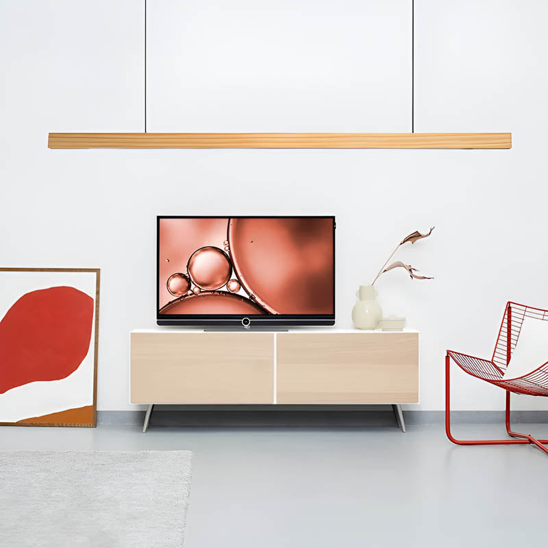 Wood and Metal Linear LED Pendant Light 80-180 cm