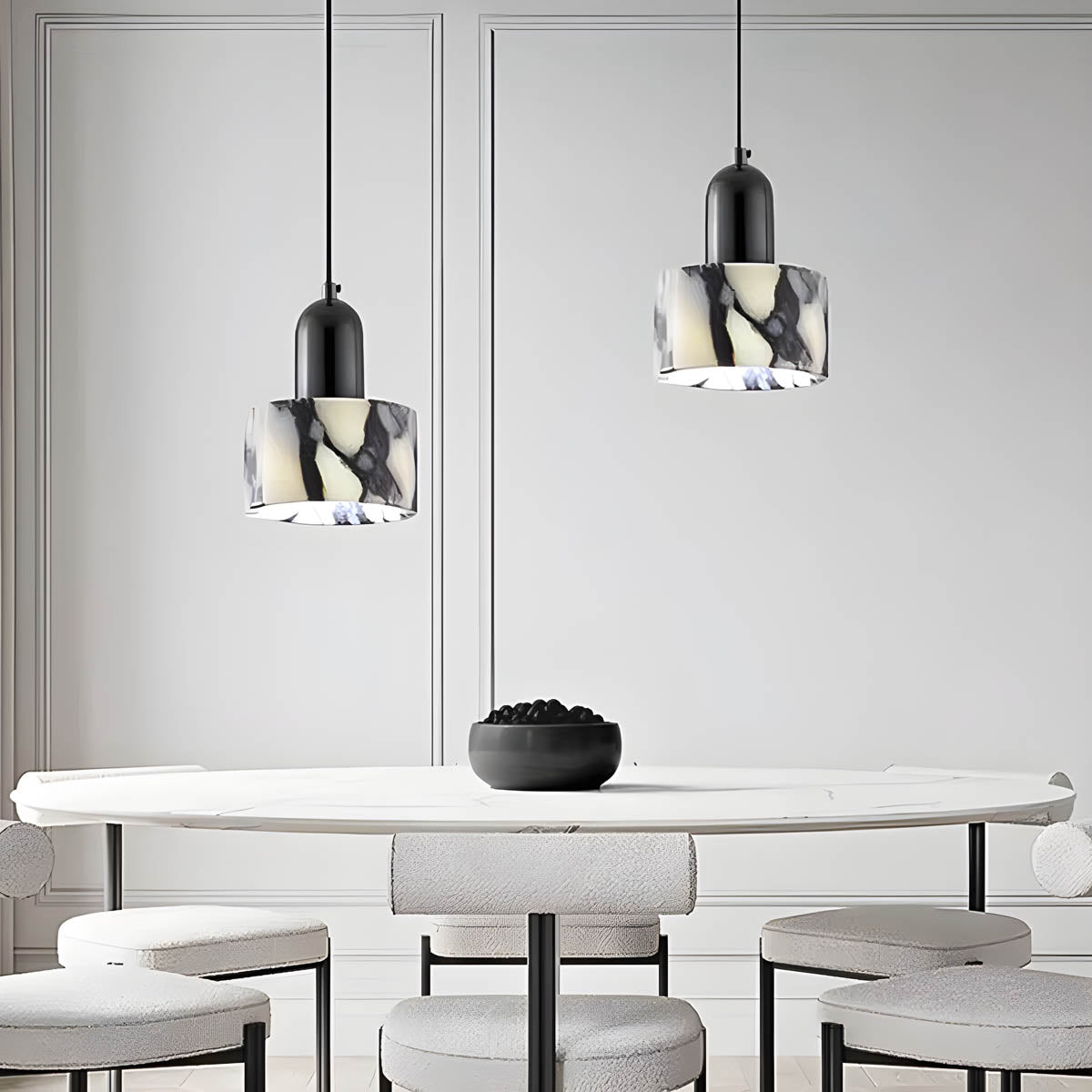 Natural Stone Pendant Light E27 1-3 Heads Statement