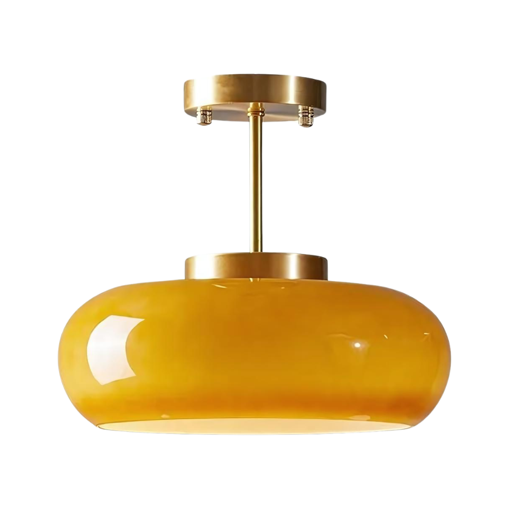 Pendant light brass & glass Scandinavian