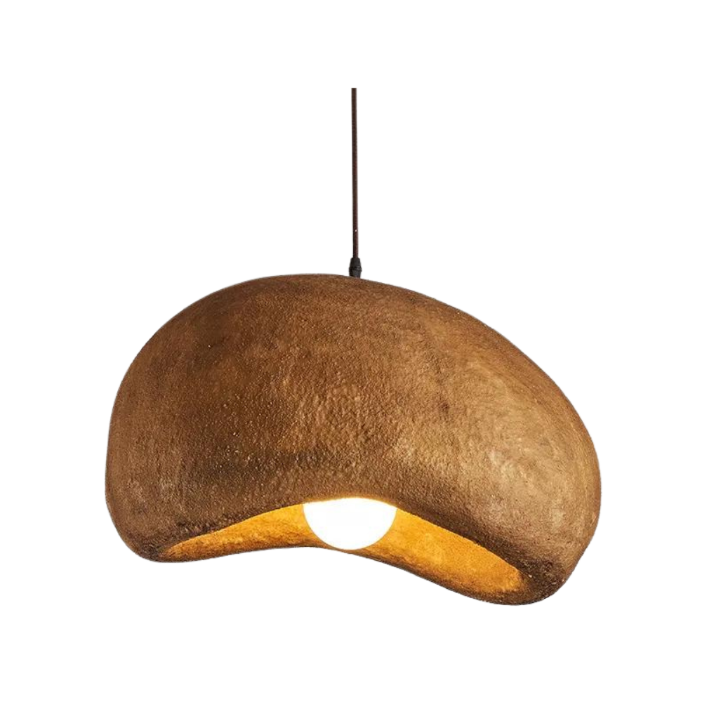 Japandi pendant light textured resin design