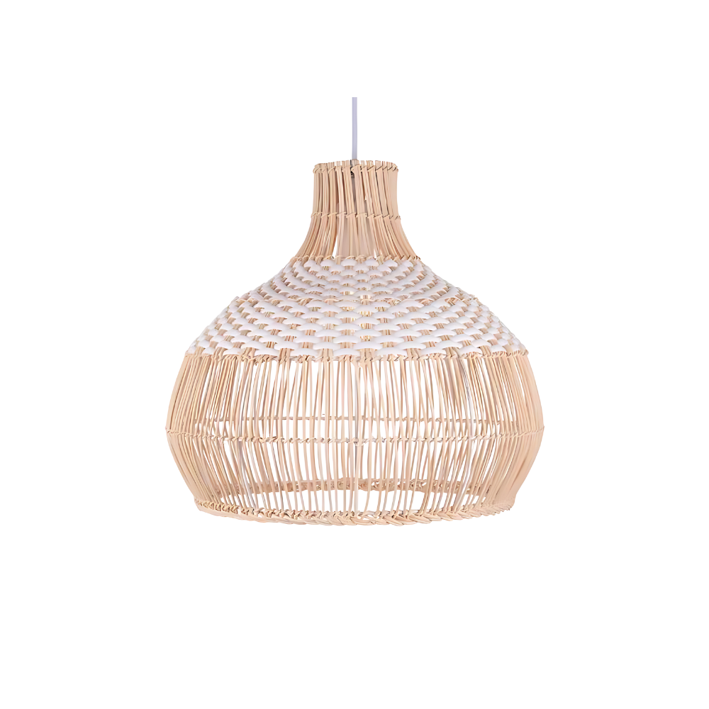 Pendant Light Handwoven Rattan Boho Design
