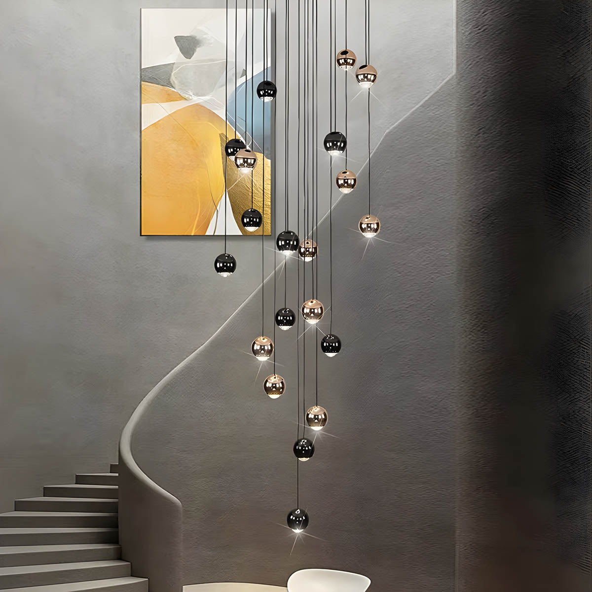 Modern Multi-Light Chandelier – Aluminum & Acrylic Cluster