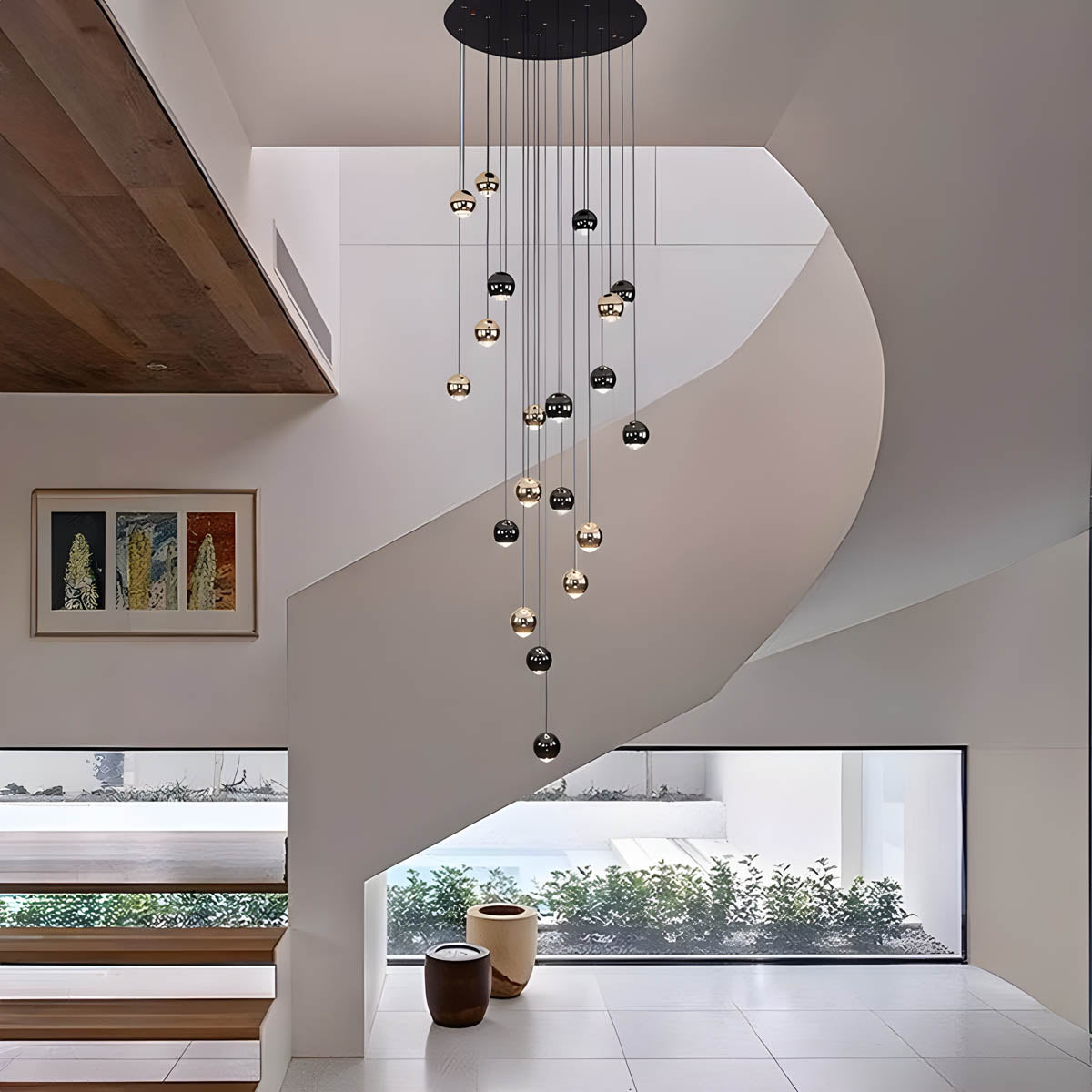 Modern Multi-Light Chandelier – Aluminum & Acrylic Cluster