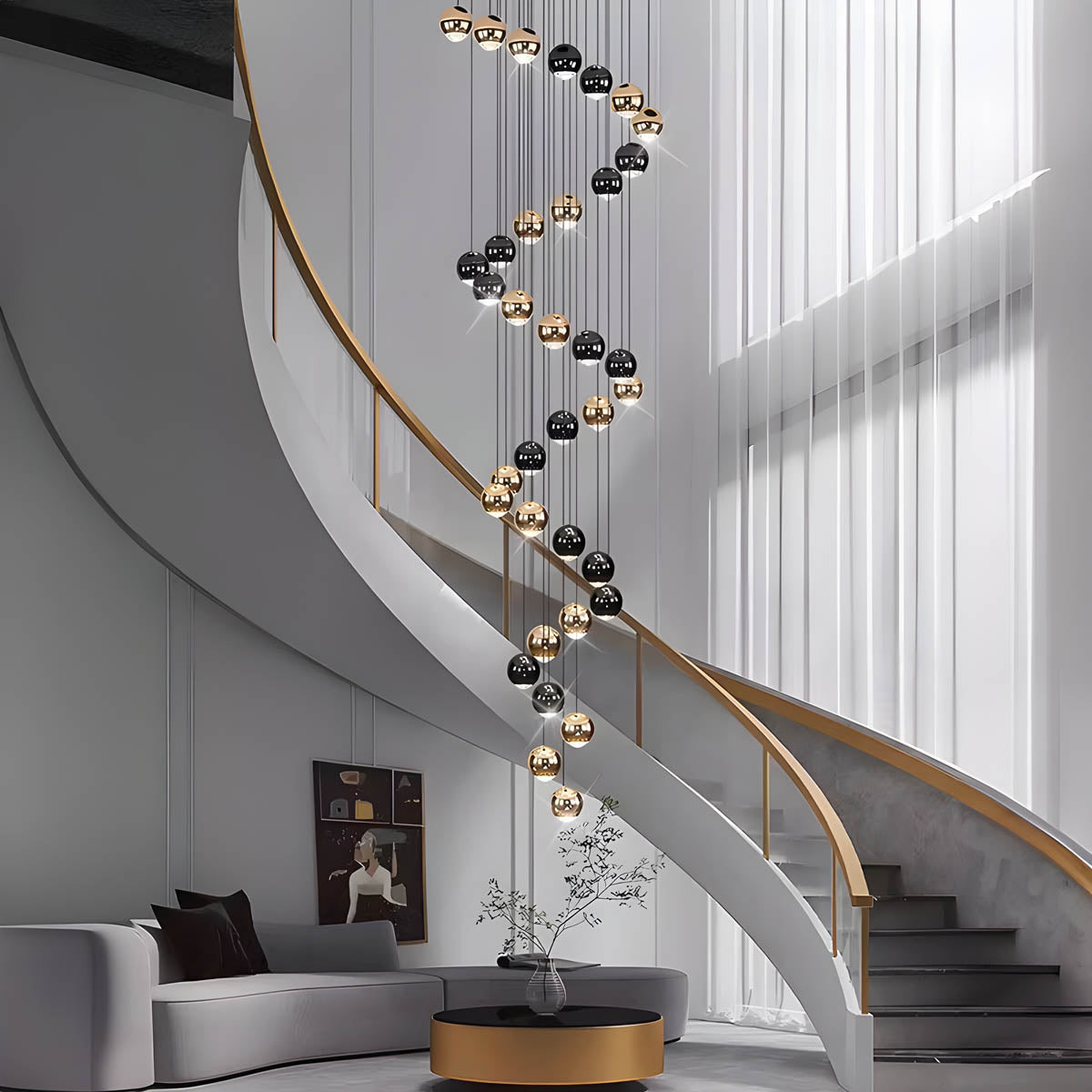 Modern Multi-Light Chandelier – Aluminum & Acrylic Cluster