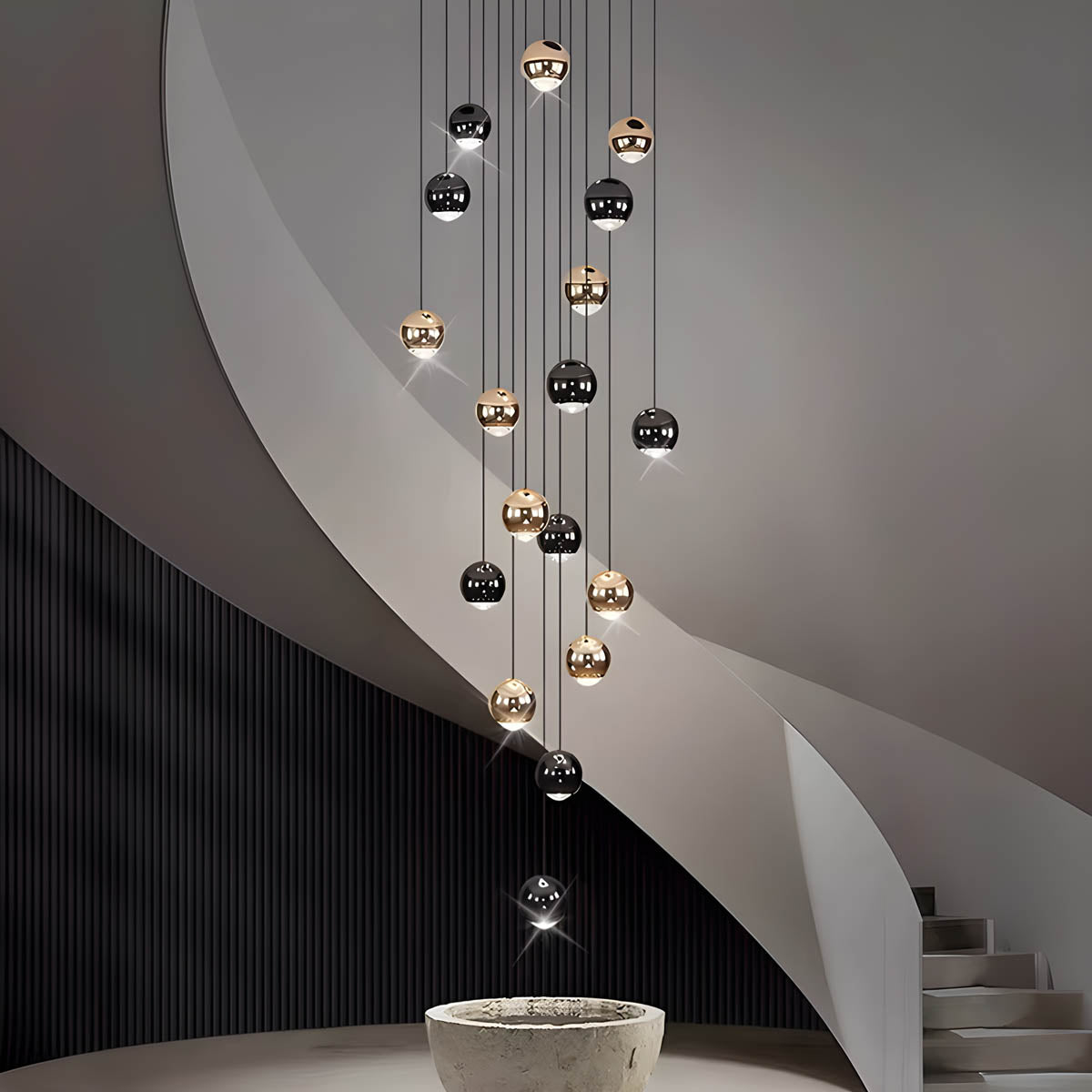 Modern Multi-Light Chandelier – Aluminum & Acrylic Cluster
