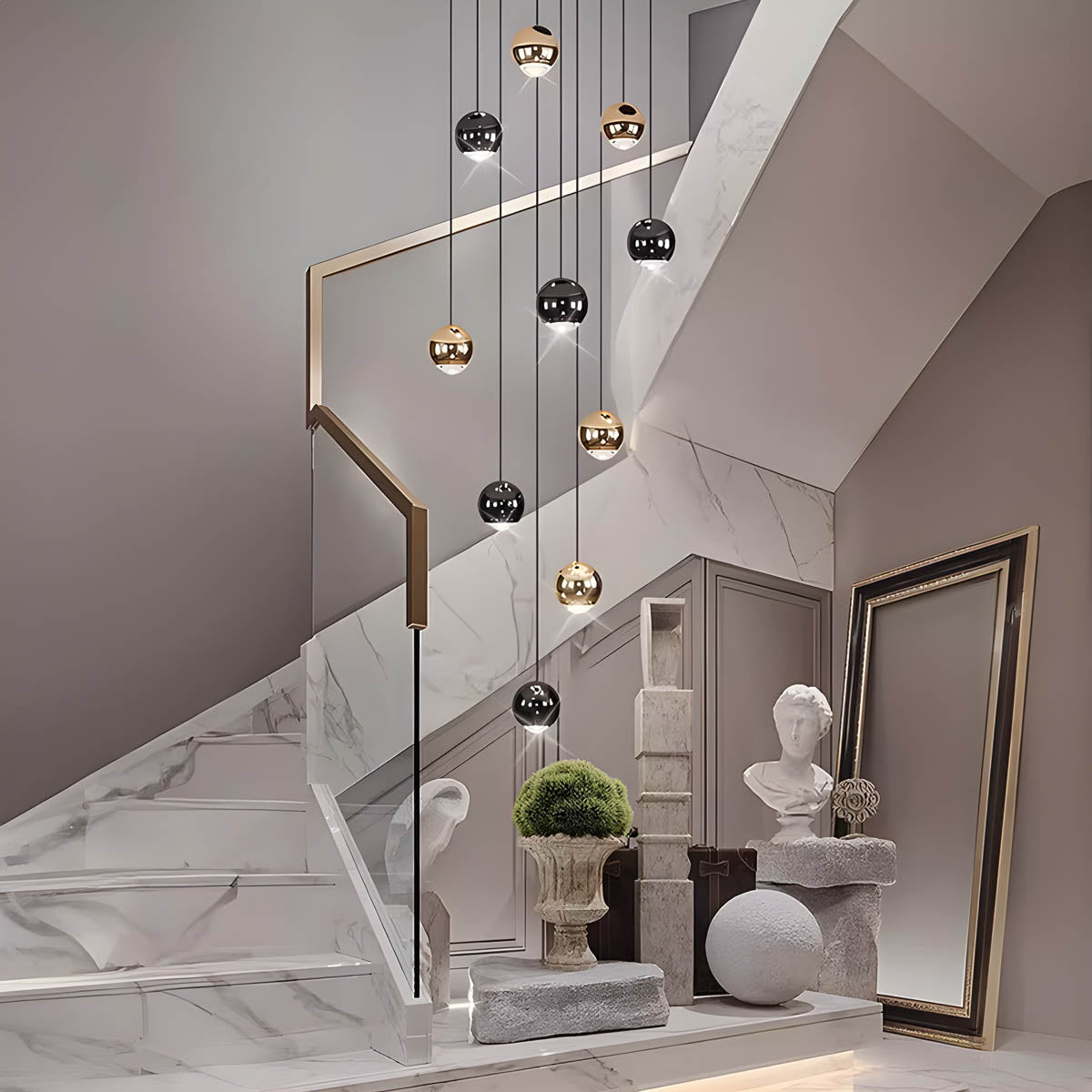 Modern Multi-Light Chandelier – Aluminum & Acrylic Cluster