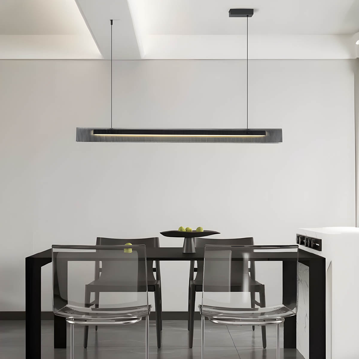 Aluminium & acrylic linear pendant light