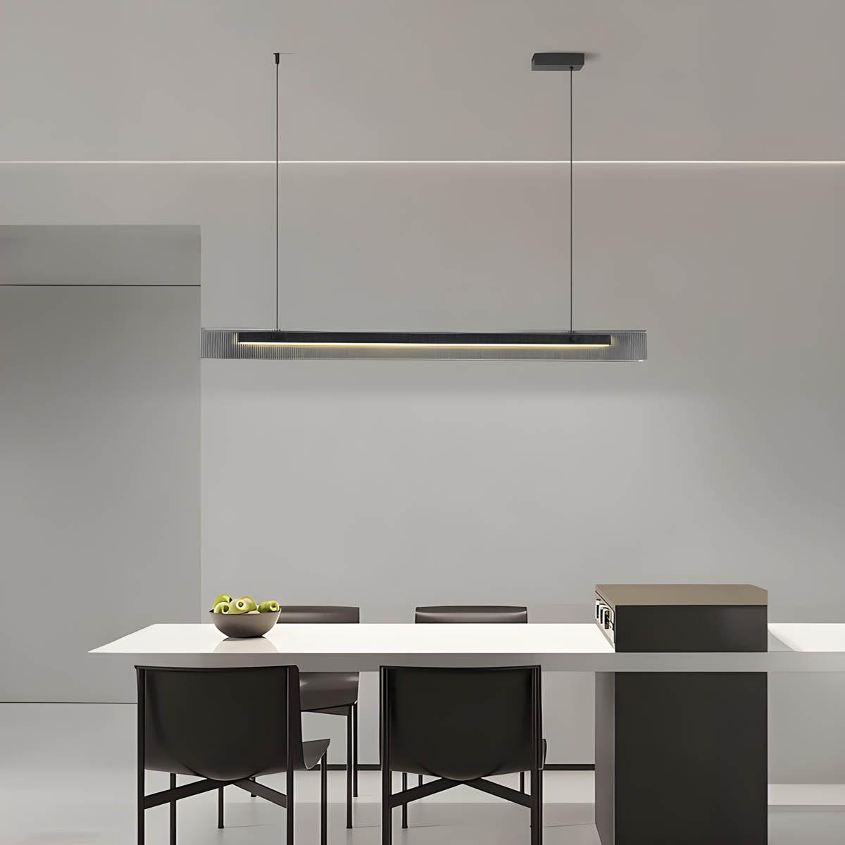 Aluminium & acrylic linear pendant light