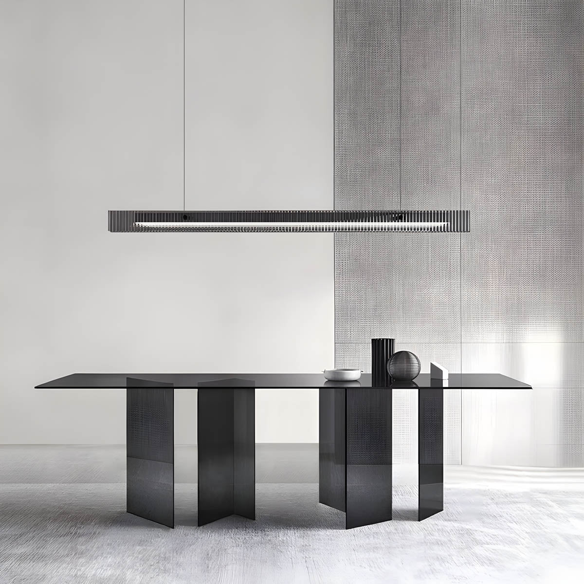 Aluminium & acrylic linear pendant light