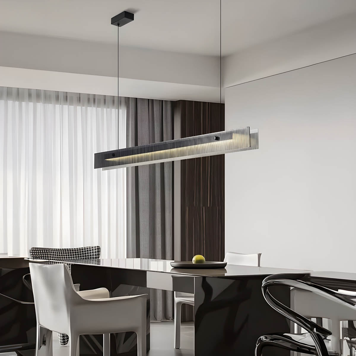 Aluminium & acrylic linear pendant light