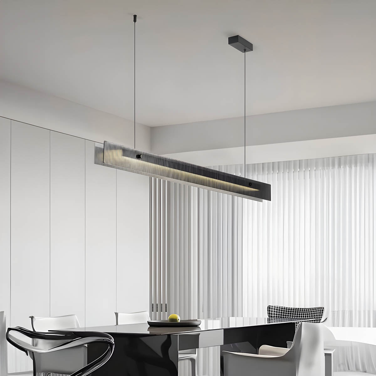 Aluminium & acrylic linear pendant light