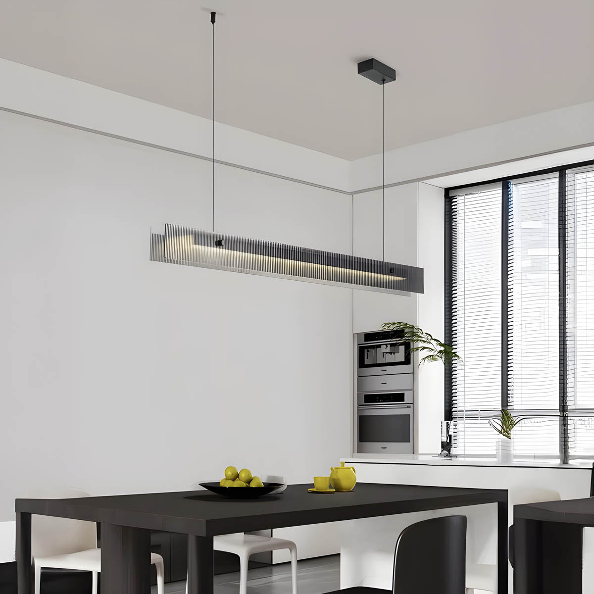 Aluminium & acrylic linear pendant light