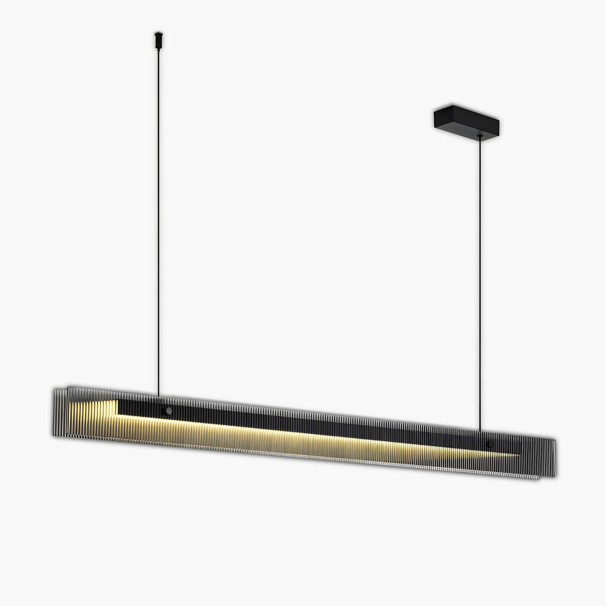 Aluminium & acrylic linear pendant light