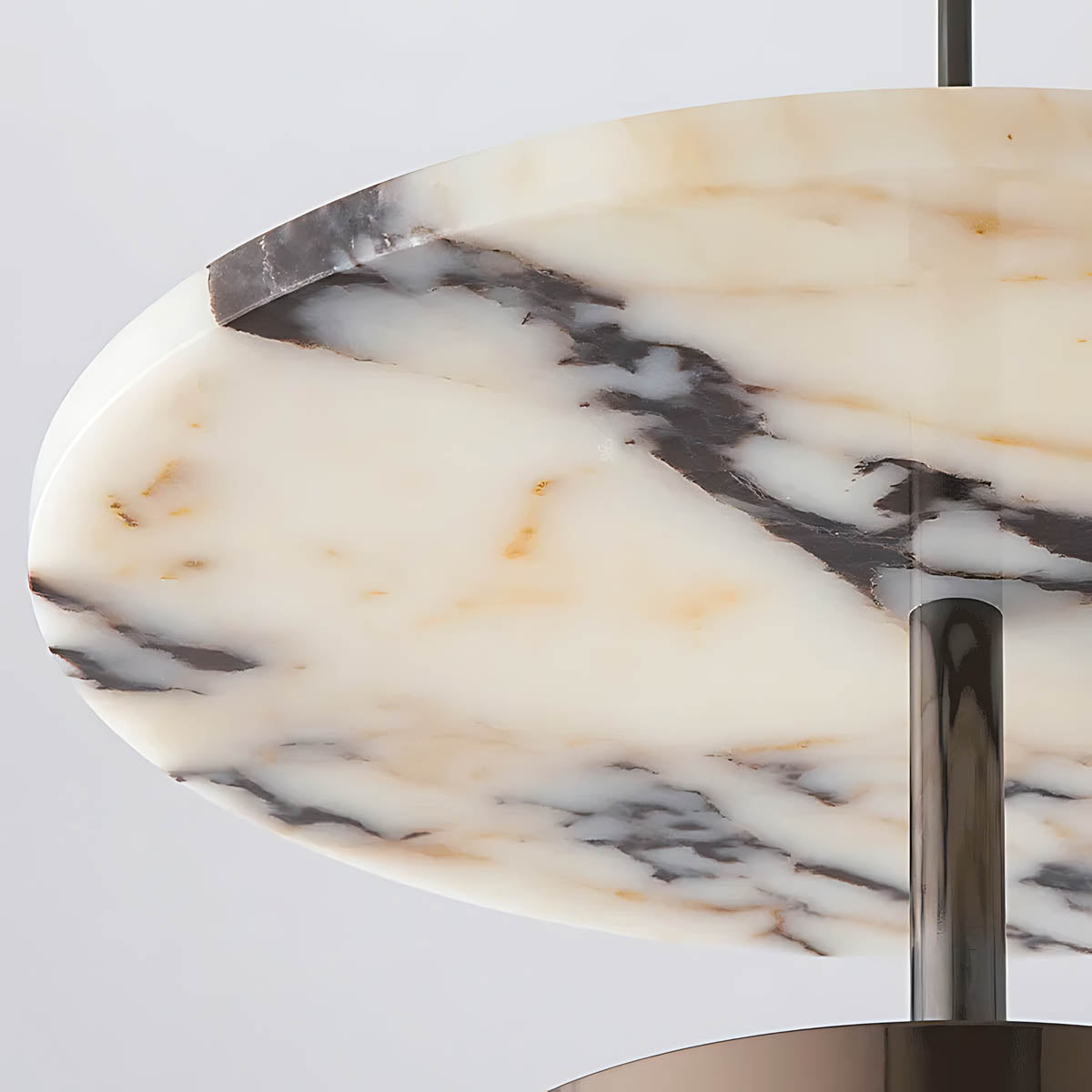Natural marble & iron pendant light