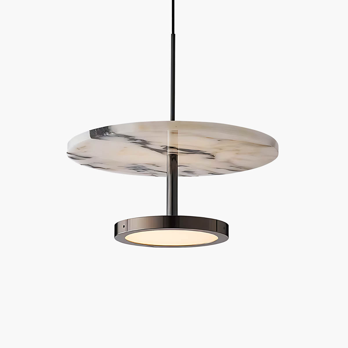 Natural marble & iron pendant light