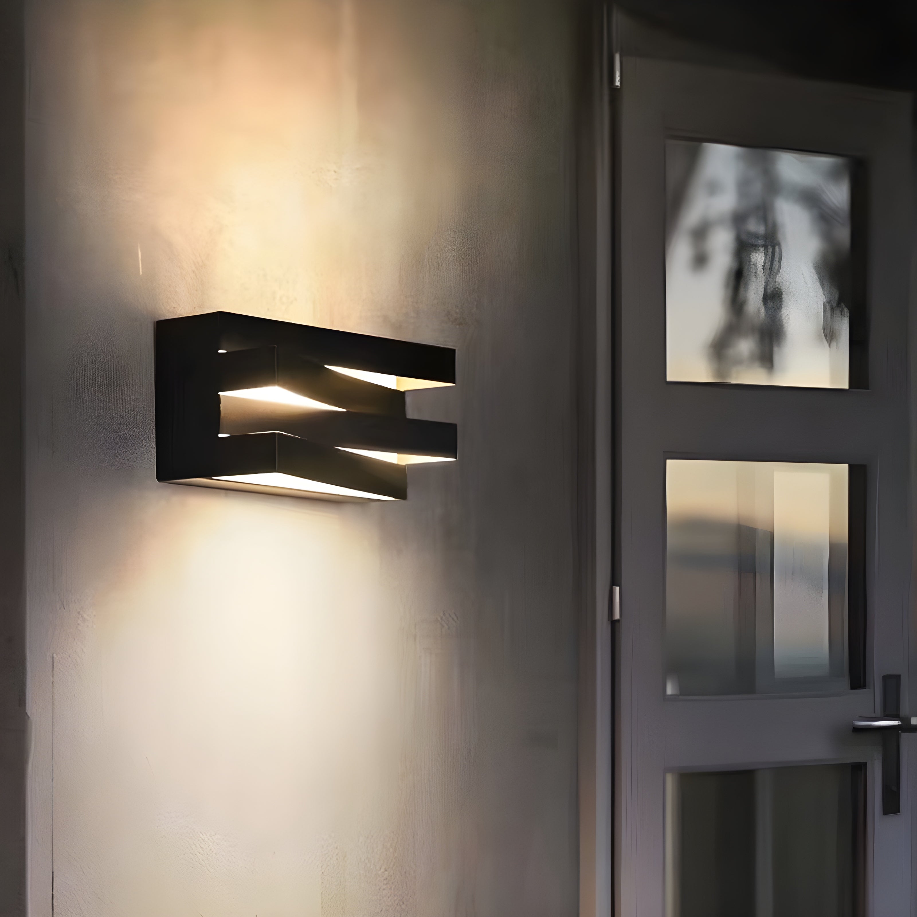 Exterior Wall Light - Aluminium & Borosilicate Glass Outdoor LED