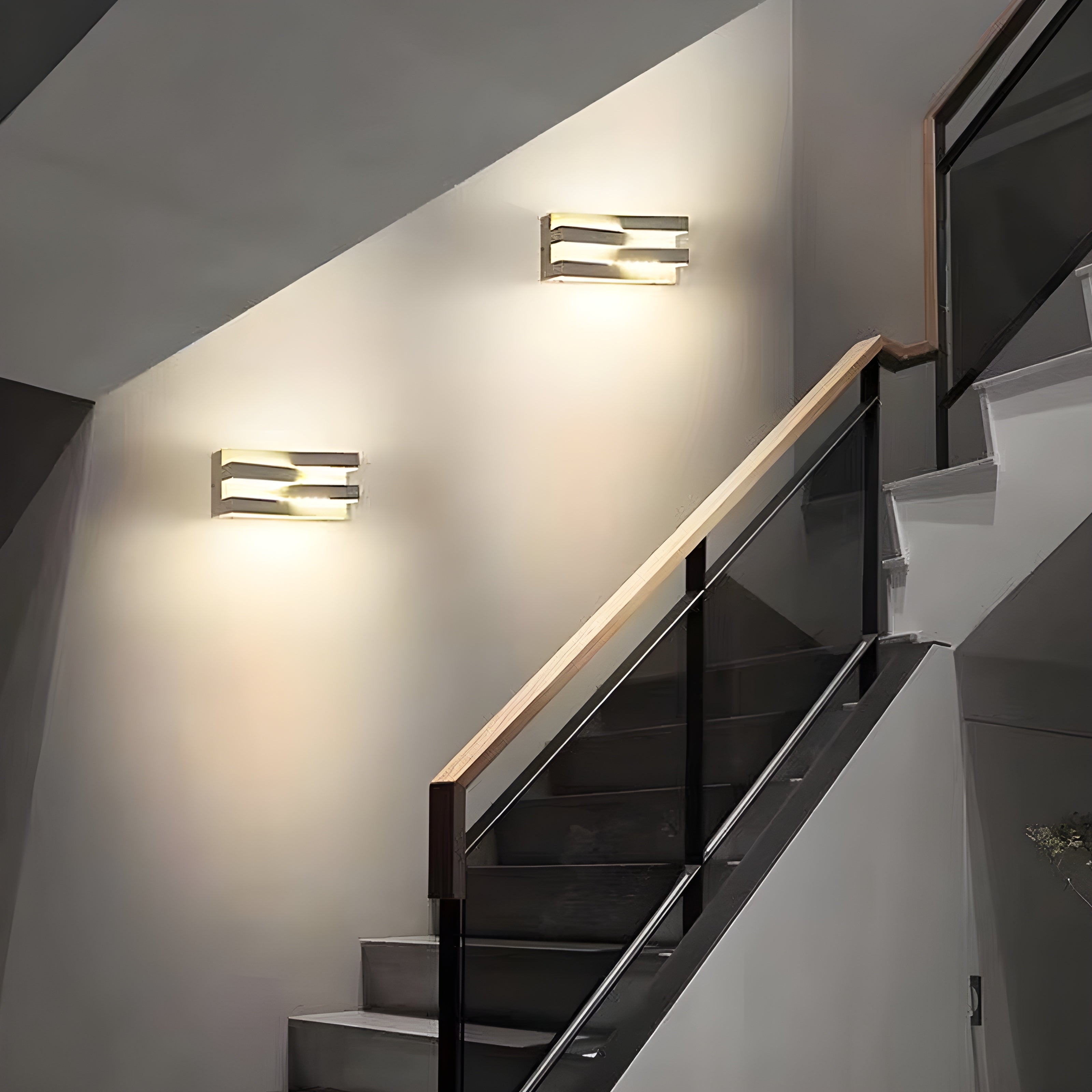 Exterior Wall Light - Aluminium & Borosilicate Glass Outdoor LED