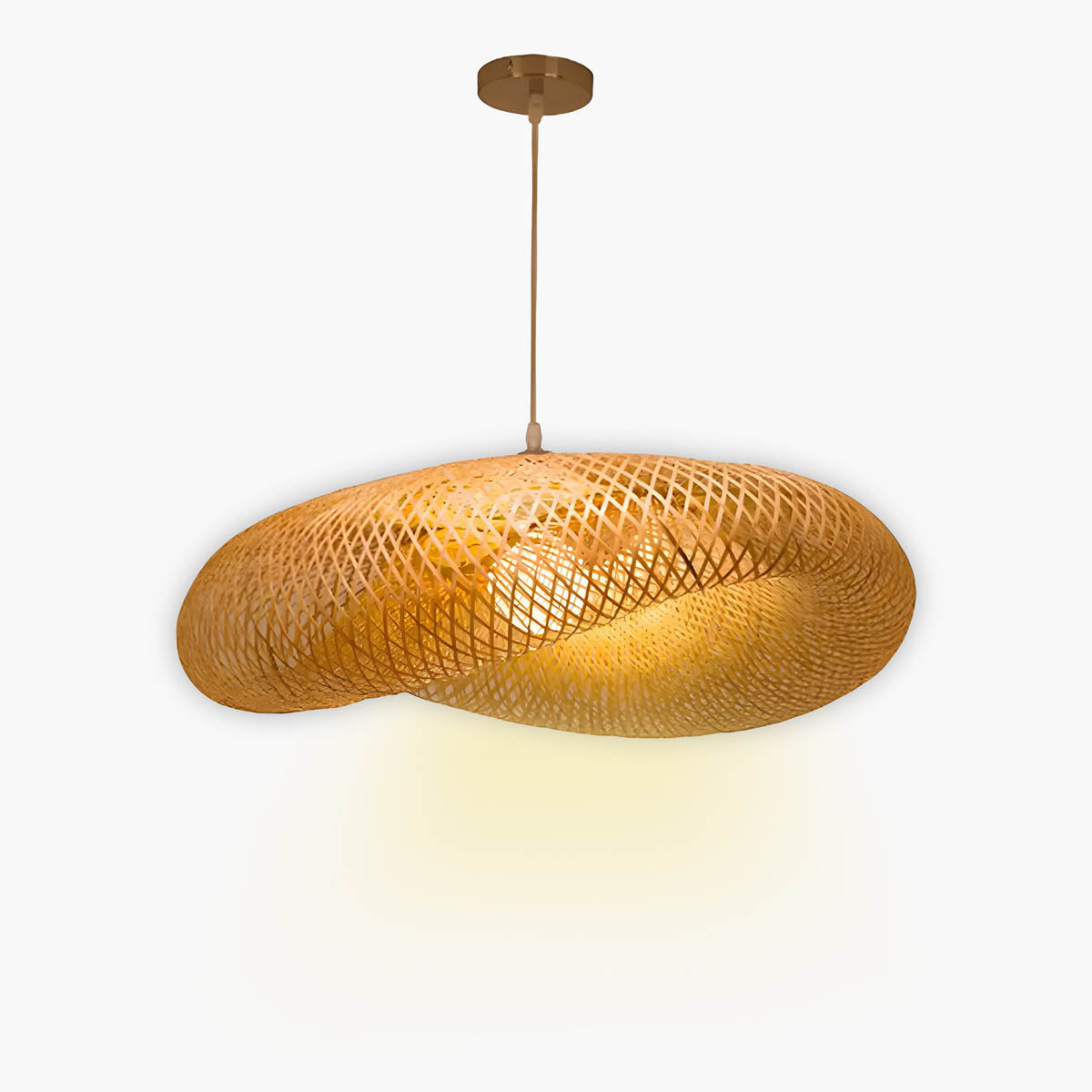 Bamboo & iron statement pendant light LED