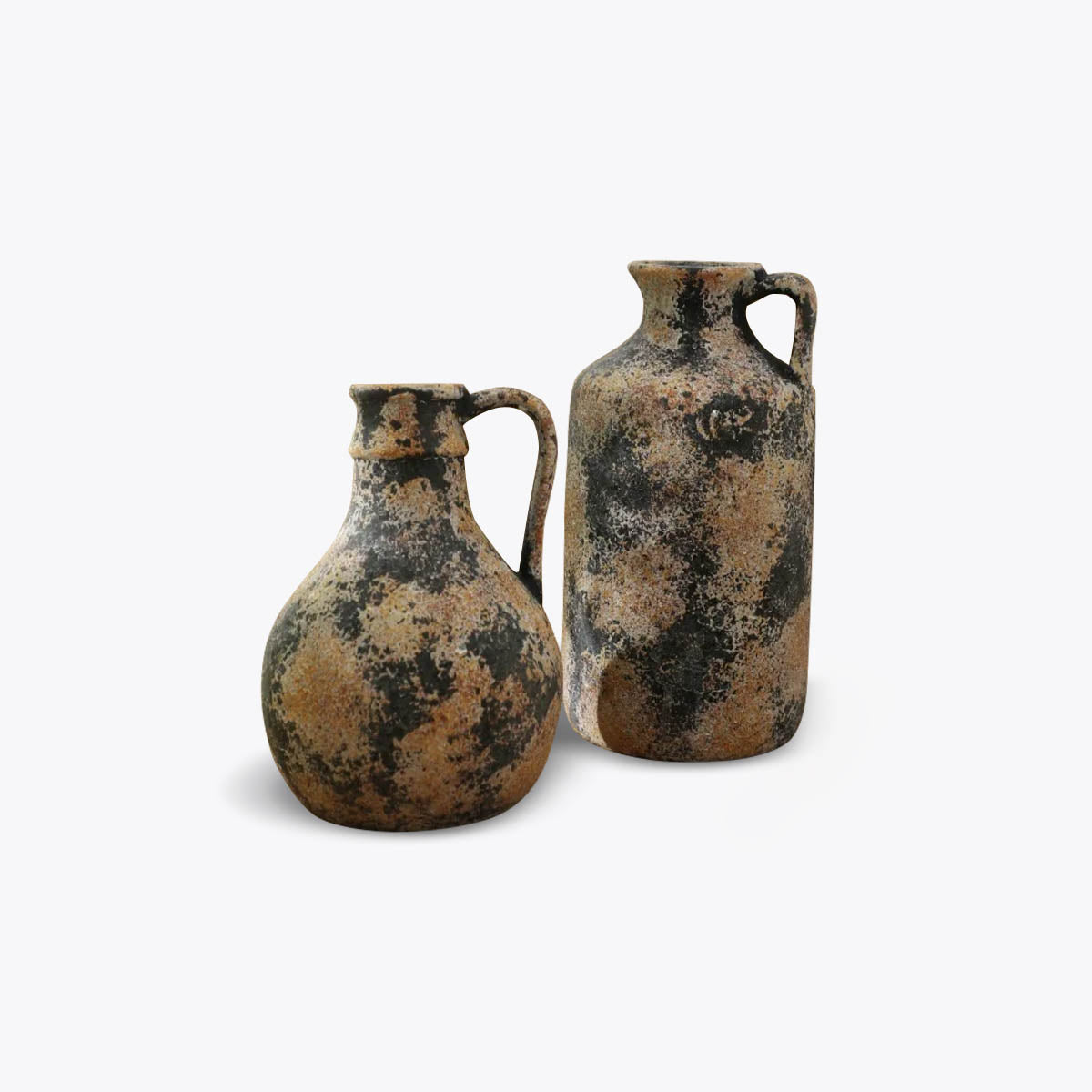 Rustic Weathered Ceramic Vase — Stone Finish Decorative Centrepiece