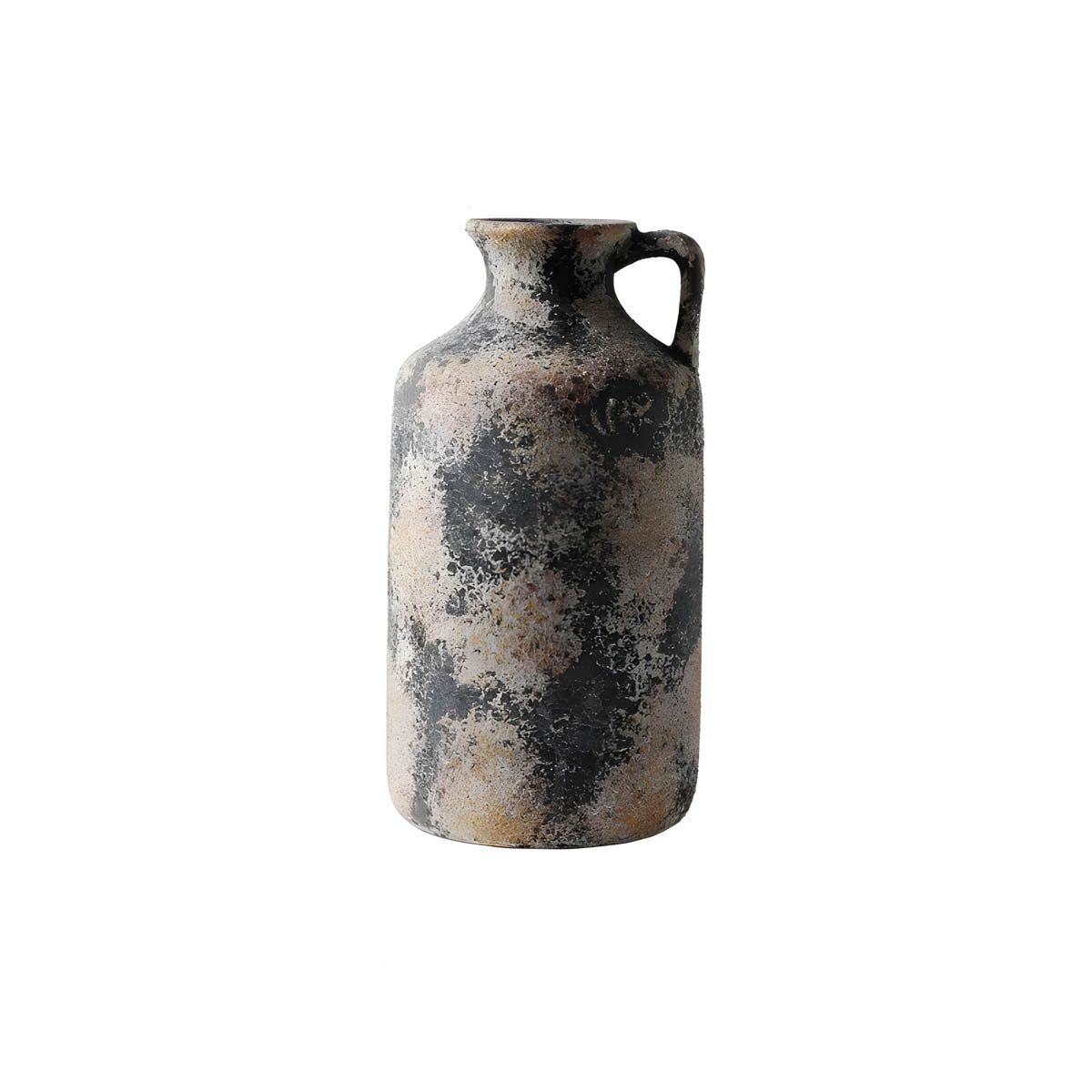 Rustic Weathered Ceramic Vase — Stone Finish Decorative Centrepiece