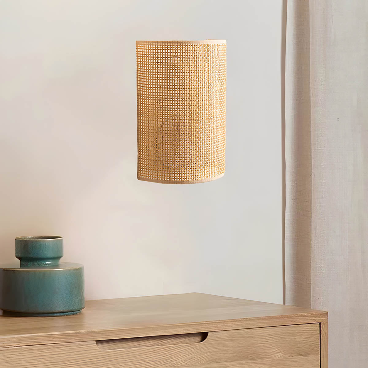 Rattan Wall Light Natural Fibre Indoor Wall Sconce