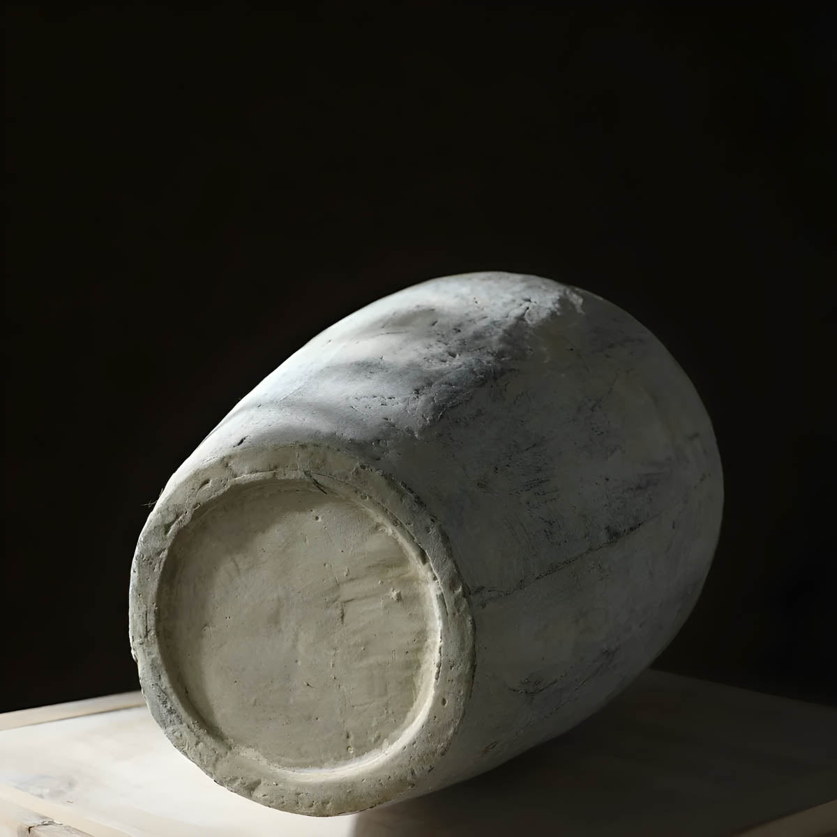 Rustic White Ceramic Vase with Handles — Mediterranean-Inspired Décor Pair