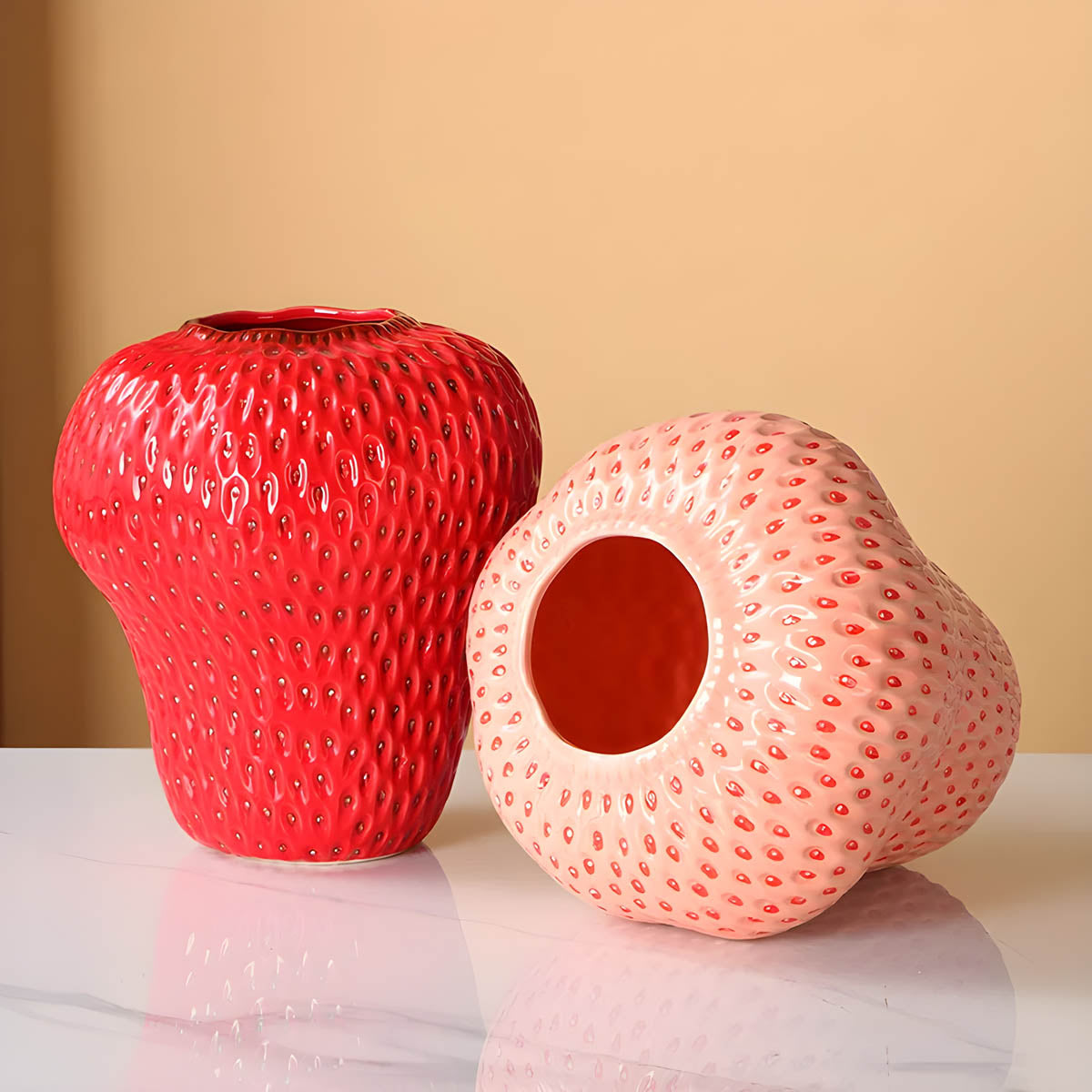Fruit-Inspired Straw-Shaped Ceramic Vase Range — Colour Pop Decor Accent